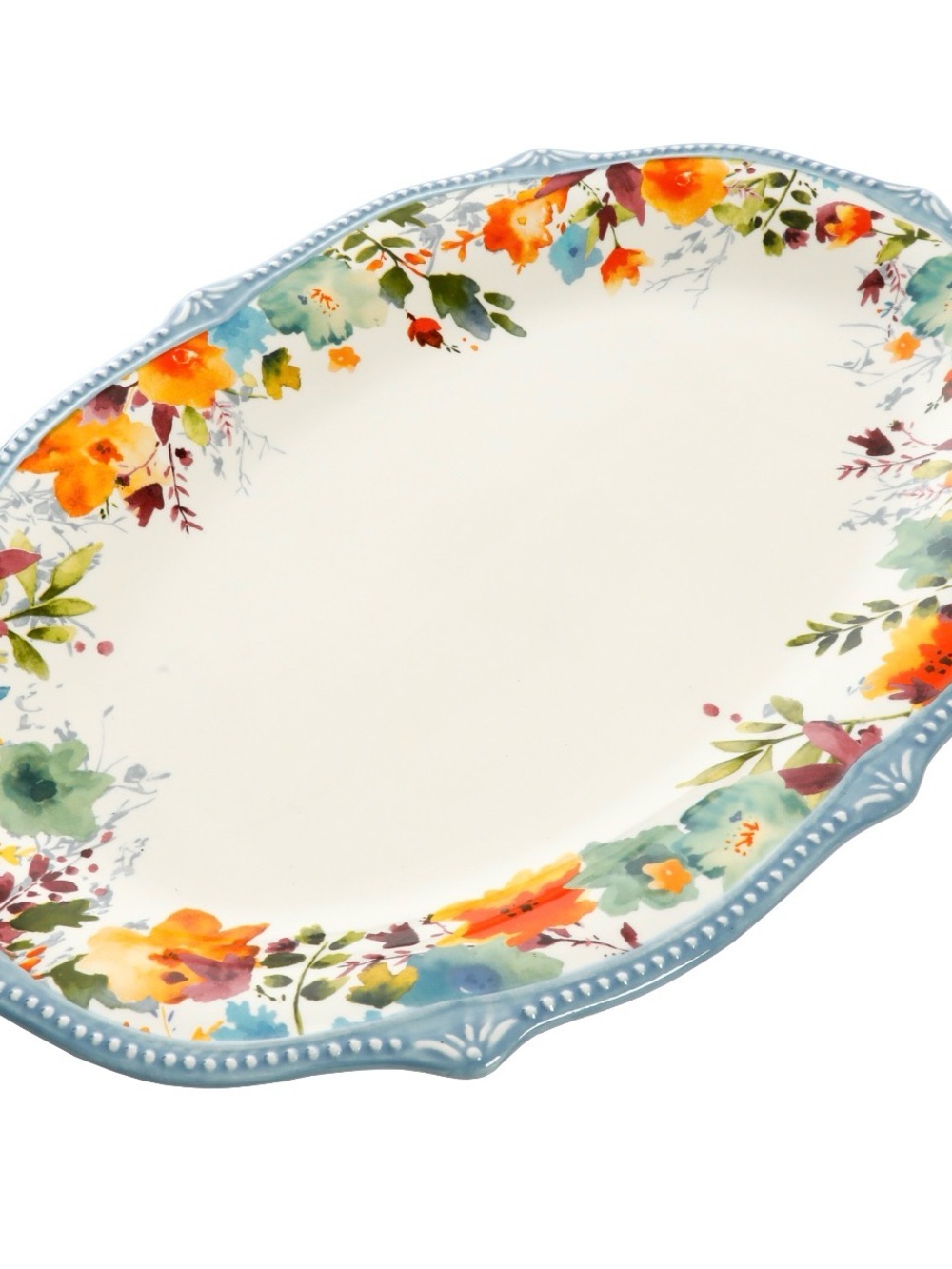 The Pioneer Woman Willow Floral Oval Serving Platter 21 inch